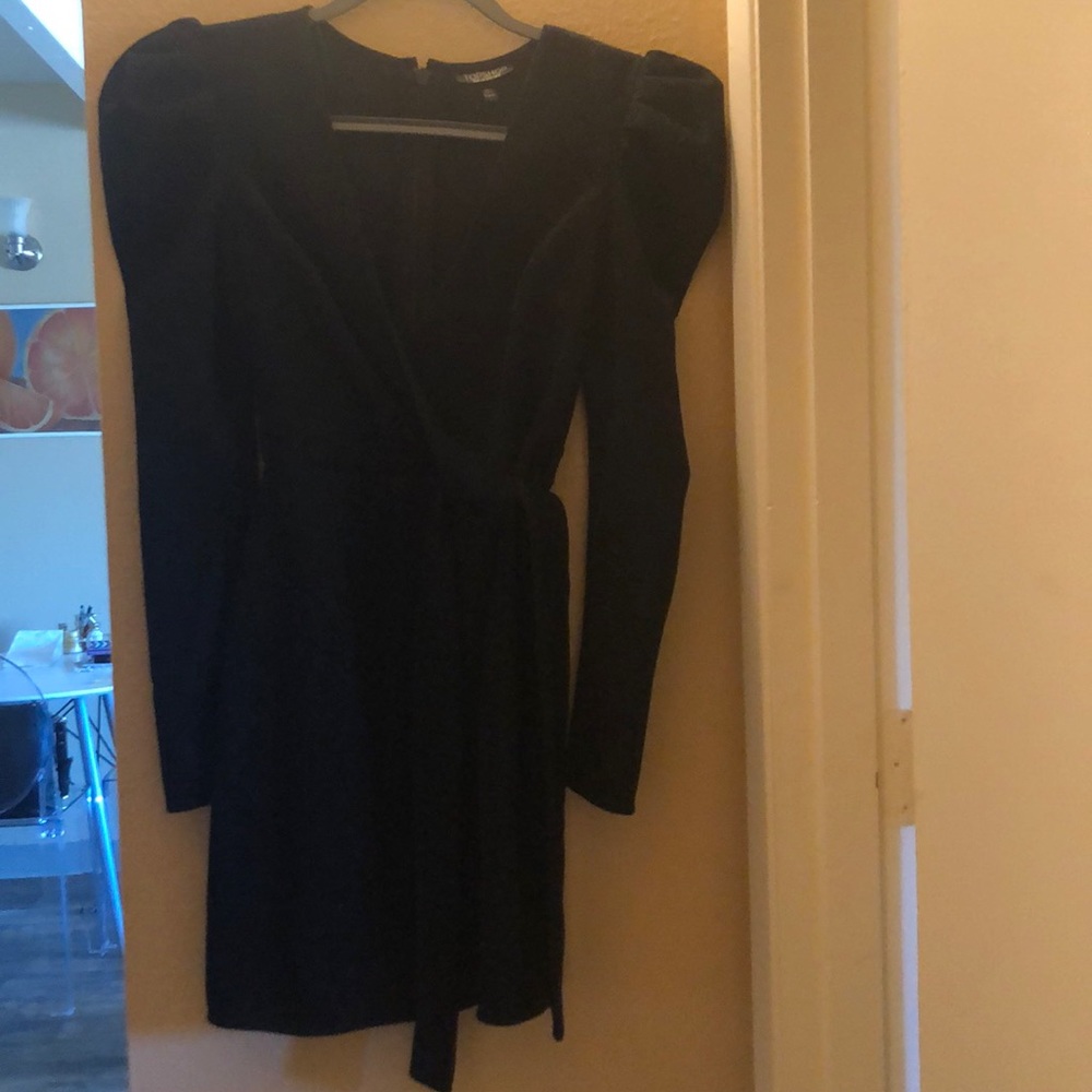 Sparkly shoulder pad dress